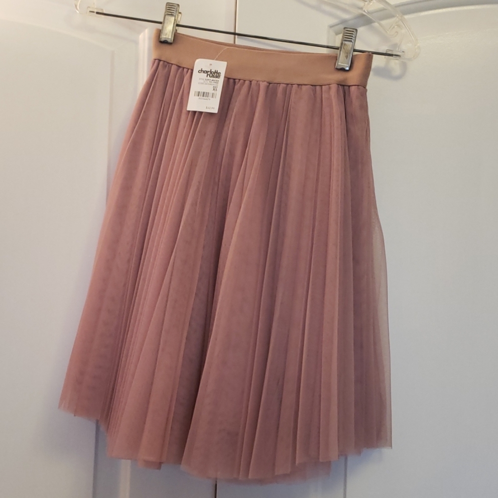 Charlotte Russe Mauve Pleated Tulle Skirt Size XS